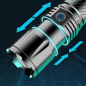 Aluminum Alloy White Laser Strong Light Flashlight Charging  Bright Long Distance Heaventlyshop