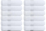 Soft Washcloth Face Body Towel Set 12x12 in Plush Absorbent Cotton 12 Pack White Heaventlyshop