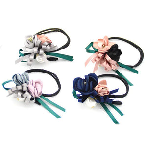 Half Bun Pearl Flower Hair Elastic Korean Hair Accessories Heaventlyshop