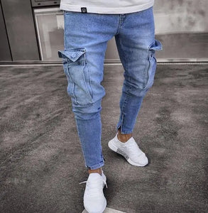 Cargo Hole Denim Jeans Men Heaventlyshop