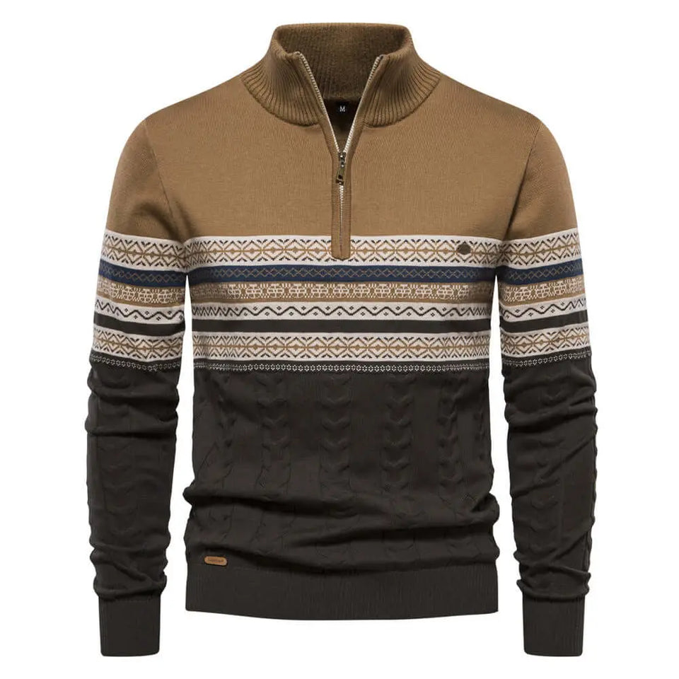 Men's Fashion Stand-up Collar All-match Half Zipper Sweater - Heaventlyshop