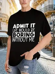 Printed T-shirt, Men's T-shirt, Summer Casual Short Sleeved T-shirt - Heaventlyshop