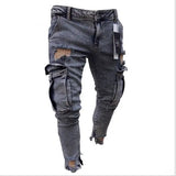 Cargo Hole Denim Jeans Men Heaventlyshop