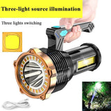 Rechargeable LED Flashlight 8-Modes Searchlight Spotlight Portable Super Bright Heaventlyshop