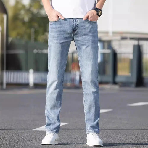 Summer Thin Jeans Men's Slim-fit Straight Trousers Heaventlyshop