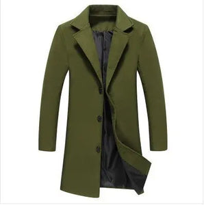 Autumn And Winter New Mens Solid Color Casual Business Woolen Coats Heaventlyshop