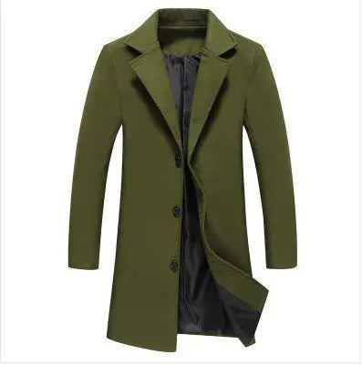 Autumn And Winter New Mens Solid Color Casual Business Woolen Coats Heaventlyshop