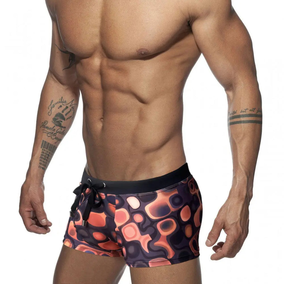 Men's Brown Printed Boxer Swimming Trunks Heaventlyshop