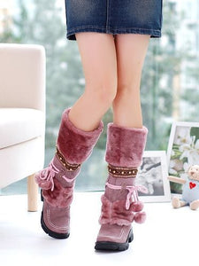 Winter Martin Boots Thick High-Heeled Boots Women's Fashion Shoes Sexy Long Long Snow Boots Heaventlyshop