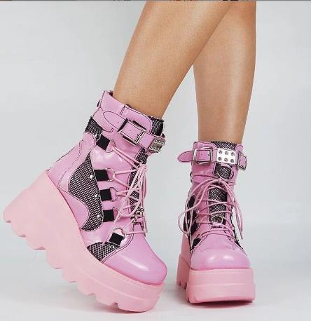 Platform Gothic Mid-calf Boots For Women Boots Heaventlyshop