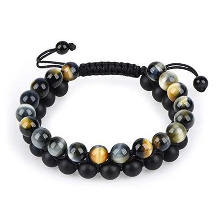 Tiger Eye Couple Bracelets Matte Black Agate Beads Bracelet Heaventlyshop