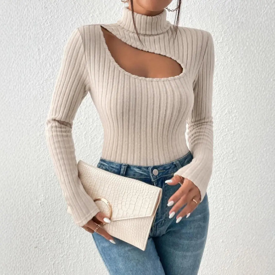 Women's Hollow-out Turtleneck Bottoming Shirt Heaventlyshop