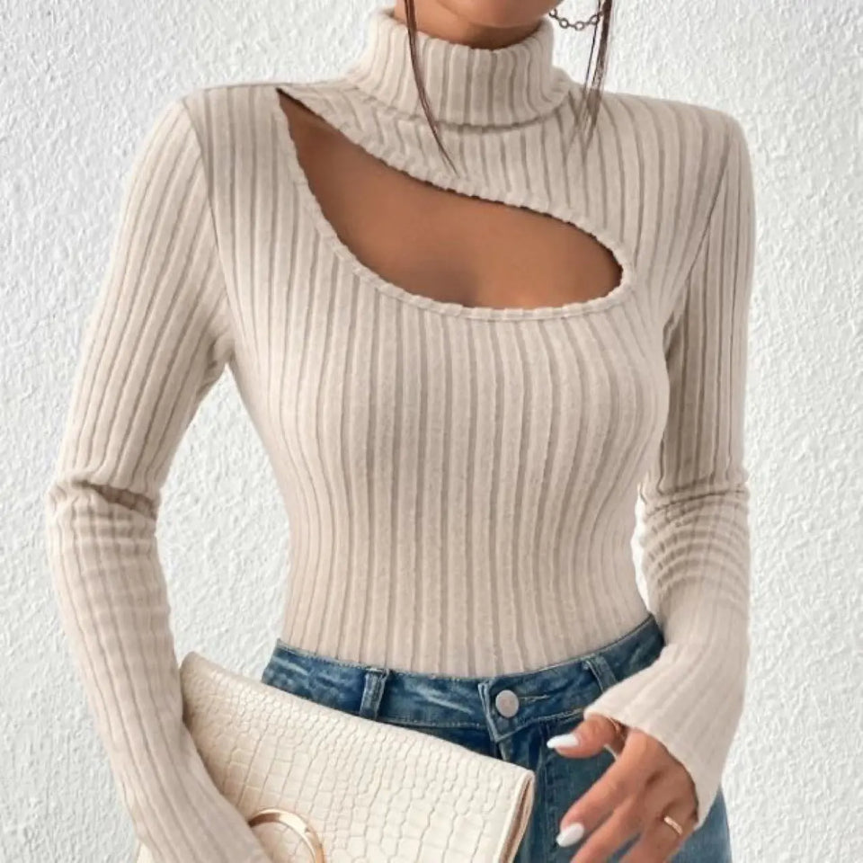 Women's Hollow-out Turtleneck Bottoming Shirt Heaventlyshop