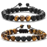 Tiger Eye Couple Bracelets Matte Black Agate Beads Bracelet Heaventlyshop