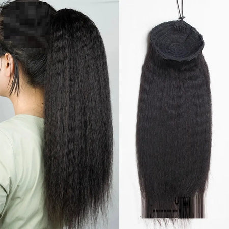 Ladies Bandage Real Hair Ponytail Cornbeard Piece Heaventlyshop