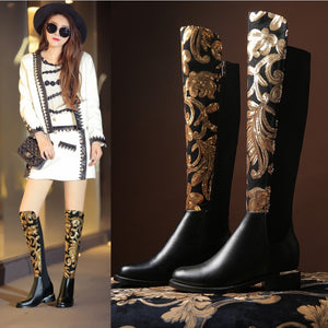 Knight boots cowhide leather boots Heaventlyshop