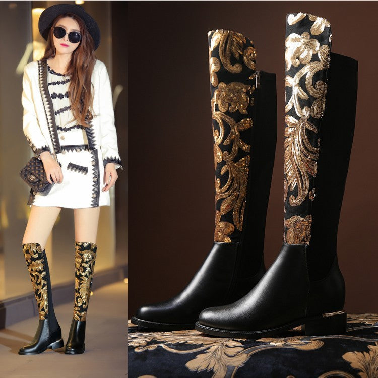 Knight boots cowhide leather boots Heaventlyshop