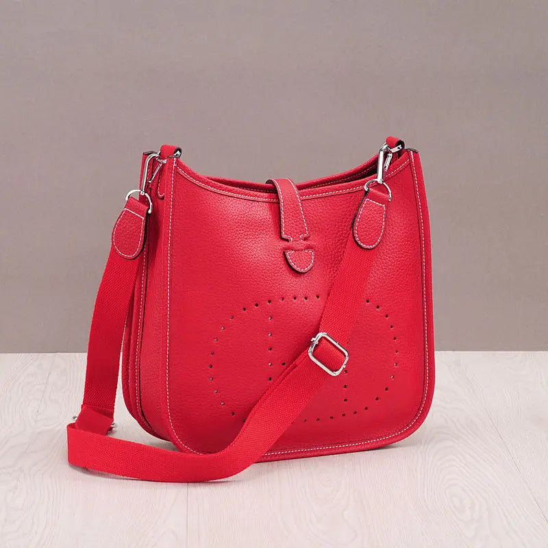 Women Litchi Stria Leather Crossbody Shoulder Togo Classic Purse Handbag Bags H Heaventlyshop