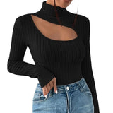 Women's Hollow-out Turtleneck Bottoming Shirt Heaventlyshop