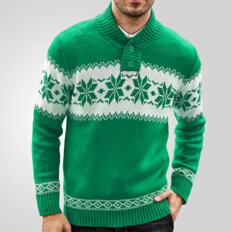 Men's Sweater Long Sleeve Christmas Jacquard Knitted Sweater Heaventlyshop