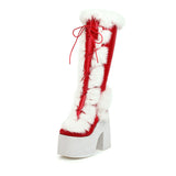 High Heeled Platform Thick Soled Snow Boots Fur Boots Heaventlyshop