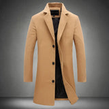 Autumn And Winter New Mens Solid Color Casual Business Woolen Coats Heaventlyshop