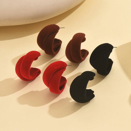 Stylish Velvet Crescent Moon  Earrings - Perfect For Any Occasion