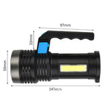 Super Bright 2200000LM LED Torch Tactical 4 Models USB Rechargeable Flashlight Heaventlyshop