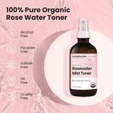 Rose Water Spray for Face & Organic Rose Water for Hair - USDA Certified Rosewater Facial Toner - Alcohol-Free Makeup Setting Hydrating Face Mist - Anti-Aging Bulgarian Rose Water Toner Spray - 4 Oz Heaventlyshop