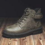 Men's High Top Round Toe Retro Work Boots Heaventlyshop