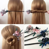 Half Bun Pearl Flower Hair Elastic Korean Hair Accessories Heaventlyshop