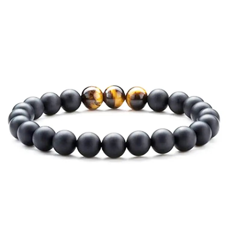 Tiger Eye Couple Bracelets Matte Black Agate Beads Bracelet Heaventlyshop