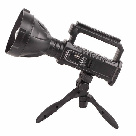 LED Long Range Spotlight USB Charging Outside Patrol Flashlight Small with Tripod Heaventlyshop