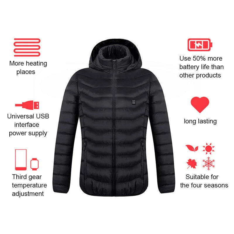 Men's Fleece Waterproof Winter Heated Jackets Heaventlyshop