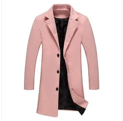 Autumn And Winter New Mens Solid Color Casual Business Woolen Coats Heaventlyshop