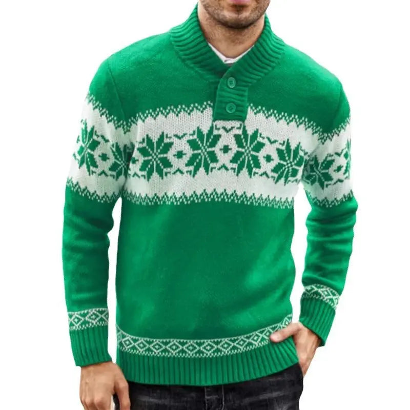 Men's Sweater Long Sleeve Christmas Jacquard Knitted Sweater Heaventlyshop