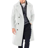 Woolen Men's Coat Thickened Long Section Double Breasted Coat Heaventlyshop