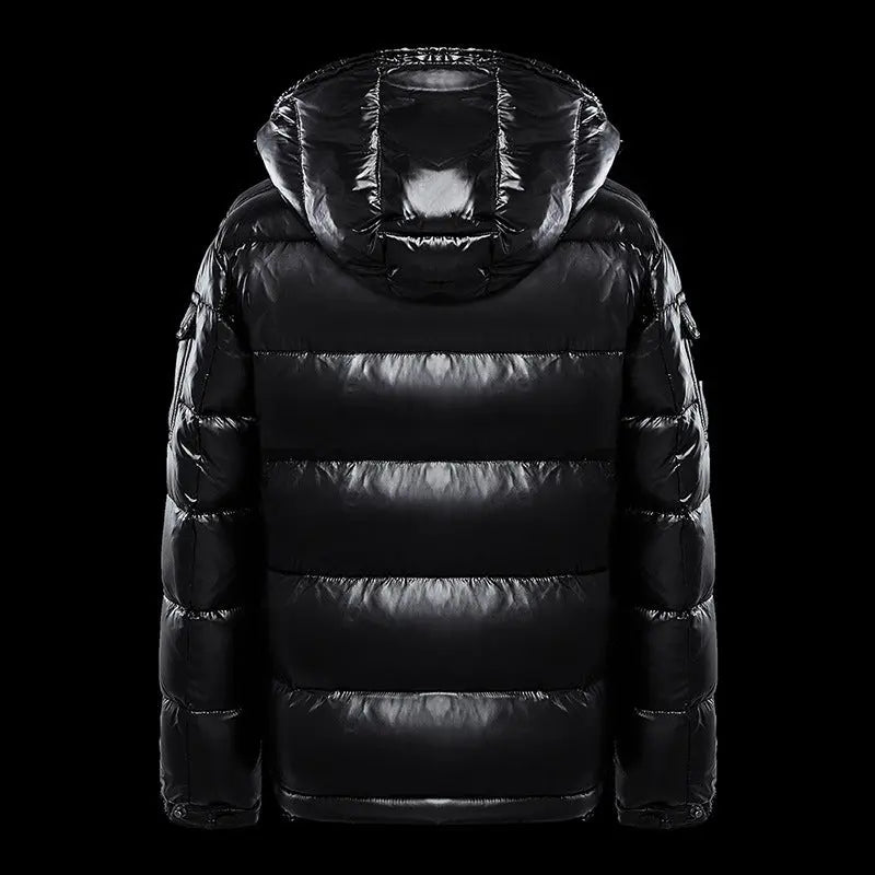 Down Jacket Black Glossy Couples Coat Heaventlyshop