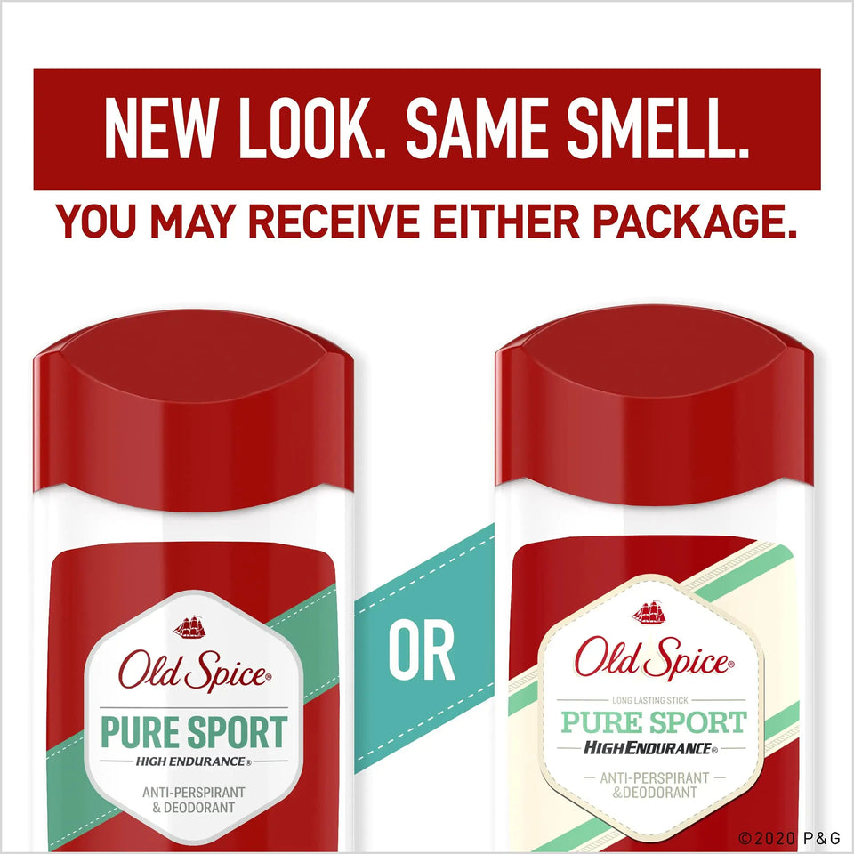 Old Spice High Endurance Anti-Perspirant Deodorant for Men, Pure Sport Scent, 3.0 oz Twin Pack Heaventlyshop