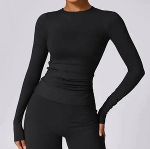 Brushed Tight Long Sleeve Yoga Leisure Workout Clothes Heaventlyshop