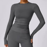 Brushed Tight Long Sleeve Yoga Leisure Workout Clothes Heaventlyshop