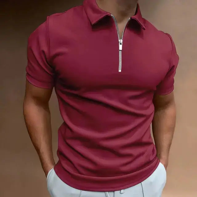 Summer Men's Solid Color Polo Shirts Heaventlyshop