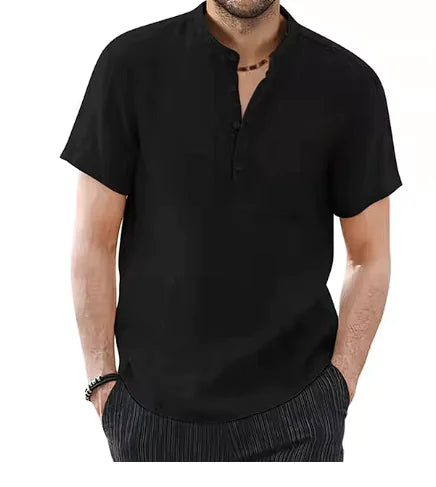 Men’s Casual Cotton Linen T-Shirt Heaventlyshop