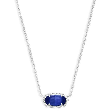 Kendra Scott Elisa Pendant Necklace for Women, Fashion Jewelry, 14k Gold-Plated RHODIUM - COBALT CATS EYE Heaventlyshop