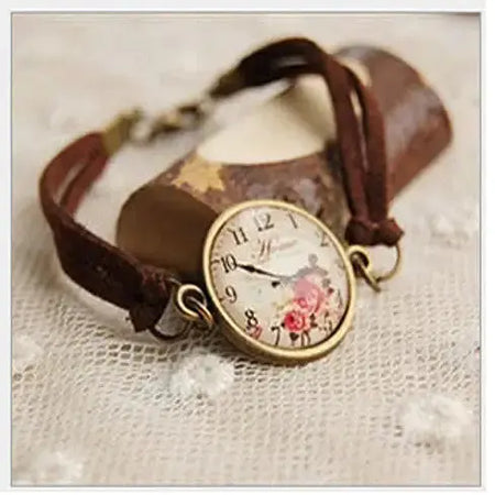 TEA TIME Vintage Inspired Floral Watch Style Bracelet Heaventlyshop