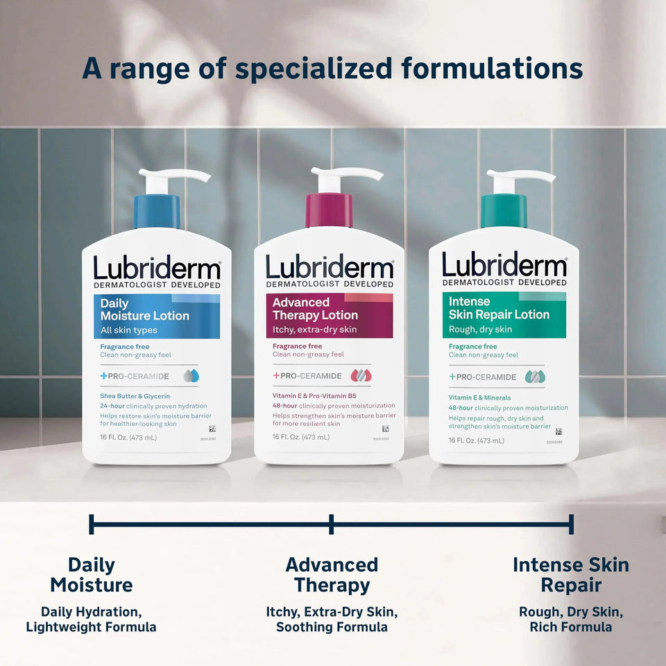 Lubriderm Fragrance Free Daily Moisture Lotion + Pro-Ceramide, Shea Butter & Glycerin, Face, Hand & Body Lotion for Sensitive Skin, Hydrating Lotion for Healthier-Looking Skin, 16 fl. oz Heaventlyshop