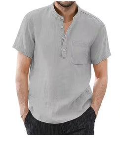 Men’s Casual Cotton Linen T-Shirt Heaventlyshop