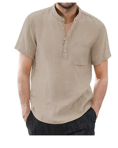 Men’s Casual Cotton Linen T-Shirt Heaventlyshop