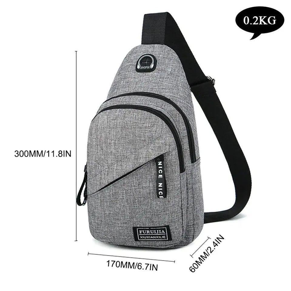 Men Women Sling Bag Chest Fanny Packs Cross Body Travel Sports Shoulder Backpack Heaventlyshop