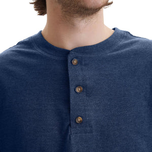 Hanes Men's T-Shirts, Men's BeefyT Henley Shirts, Men's Cotton Long Sleeve Shirts X-Large Navy Heather Heaventlyshop